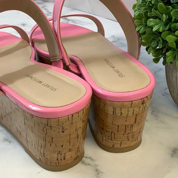 New Stuart Weitzman Pink Cork-like Wedge size 7 - Picture 5 of 6